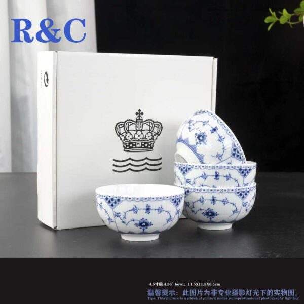 ROYAL COPENHAGEN DENMARK BLUE FLUTED CUP DISHES