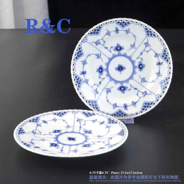 ROYAL COPENHAGEN DENMARK BLUE FLUTED CUP DISHES