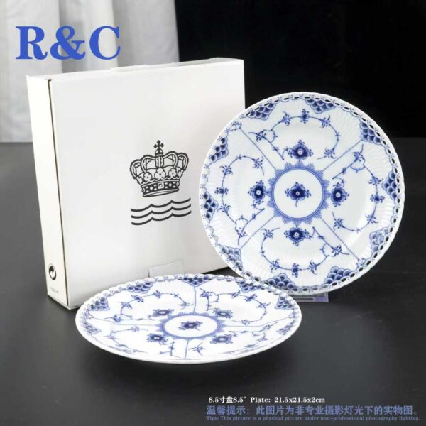 ROYAL COPENHAGEN DENMARK BLUE FLUTED CUP DISHES