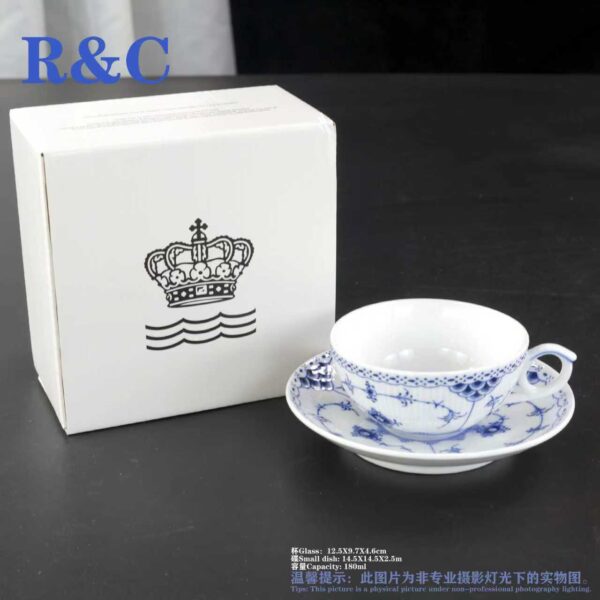 ROYAL COPENHAGEN DENMARK BLUE FLUTED CUP DISHES
