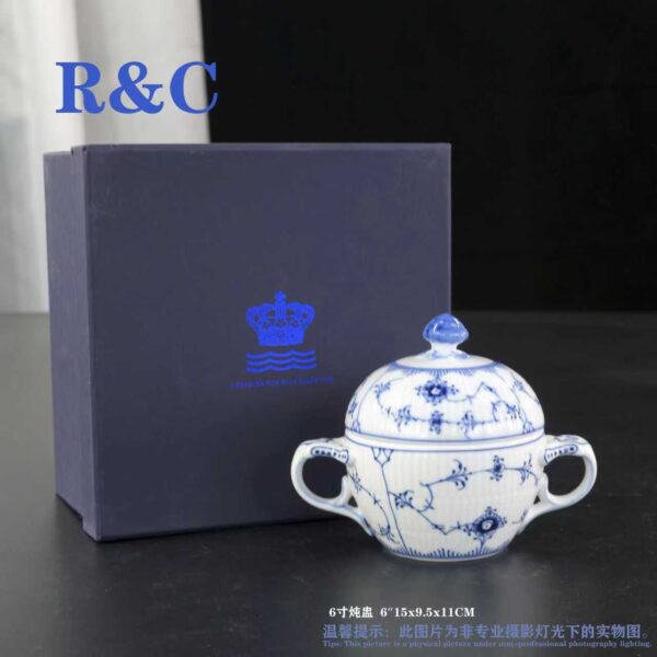 ROYAL COPENHAGEN DENMARK BLUE FLUTED CUP DISHES