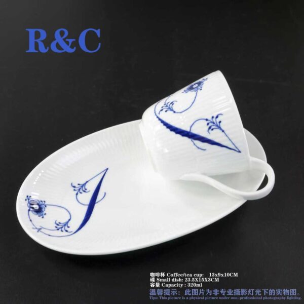ROYAL COPENHAGEN DENMARK BLUE FLUTED CUP DISHES