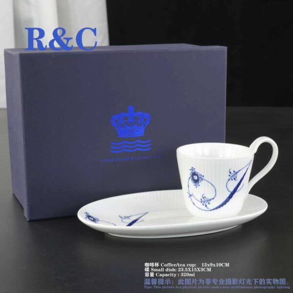 ROYAL COPENHAGEN DENMARK BLUE FLUTED CUP DISHES