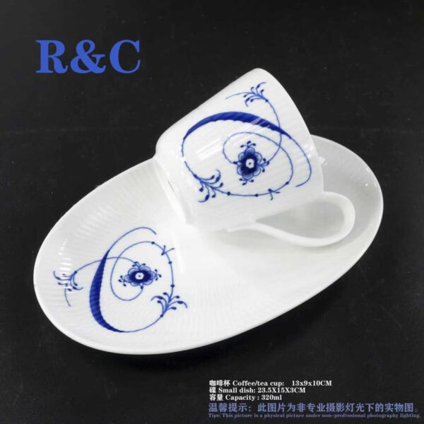 ROYAL COPENHAGEN DENMARK BLUE FLUTED CUP DISHES