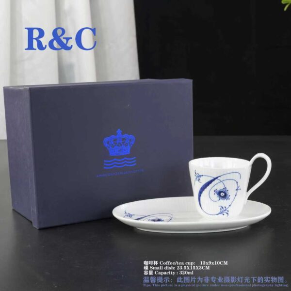 ROYAL COPENHAGEN DENMARK BLUE FLUTED CUP DISHES