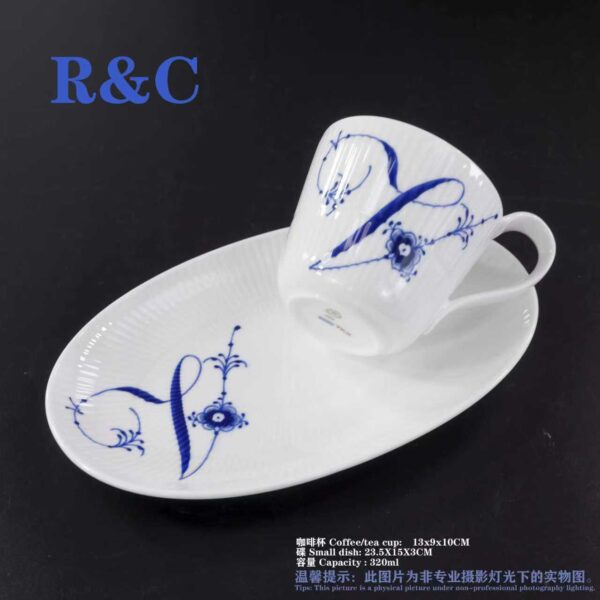 ROYAL COPENHAGEN DENMARK BLUE FLUTED CUP DISHES