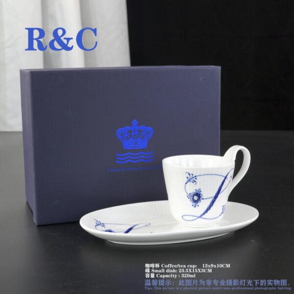 ROYAL COPENHAGEN DENMARK BLUE FLUTED CUP DISHES