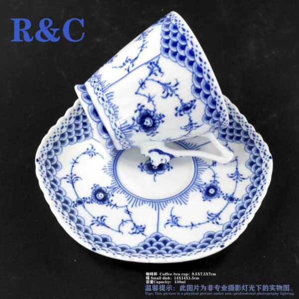 ROYAL COPENHAGEN DENMARK BLUE FLUTED CUP DISHES