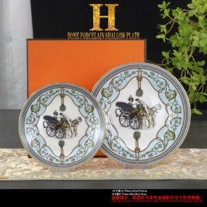 Hermes La Promenade de Longchamps dishes coffee cup saucer fruit plate