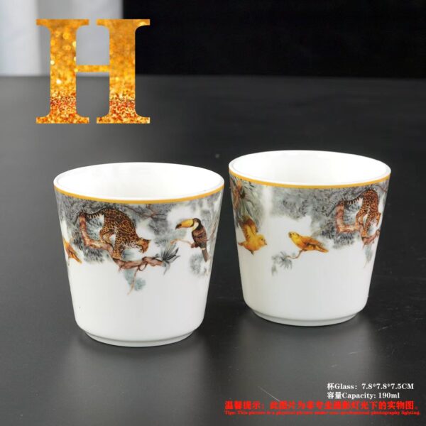 Hermes Carnets D'Equateur Breakfast Cup and Saucer Jungle Set