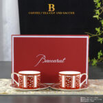 Baccarat Arcadia Dinner Plate Round Red and Gold Set of 2