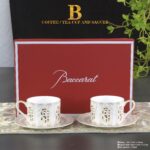 Baccarat Arcadia Dinner Plate Round Red and Gold Set of 2