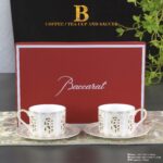 Baccarat Arcadia Dinner Plate Round Red and Gold Set of 2