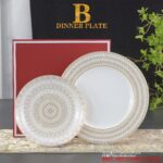 Baccarat Arcadia Dinner Plate Round Red and Gold Set of 2
