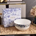 Dior Blue and White Series Bone Porcelain Dinnerware Sliverware Coffee Cup Set .
