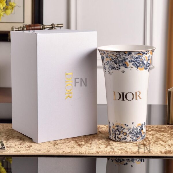 Dior Blue and White Series Bone Porcelain Dinnerware Sliverware Coffee Cup Set .