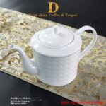 Dior Embossed White Flat Cup