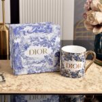 Dior Blue and White Series Bone Porcelain Dinnerware Sliverware Coffee Cup Set .
