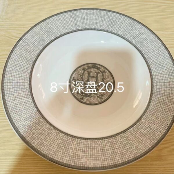 20.5cm Porcelain Dinner Plate, Mosaic Geometric Pattern Decorative Plate for Tableware