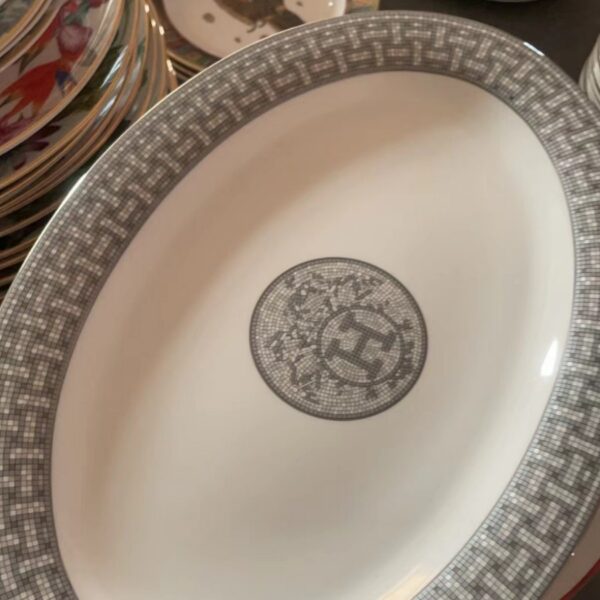 20.5cm Porcelain Dinner Plate, Mosaic Geometric Pattern Decorative Plate for Tableware