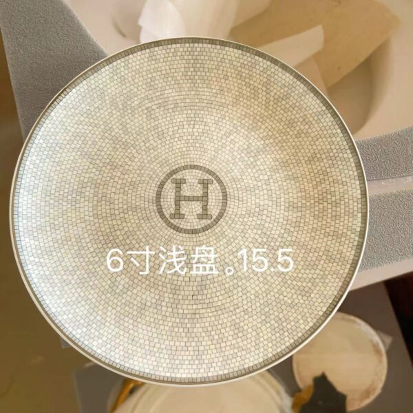 20.5cm Porcelain Dinner Plate, Mosaic Geometric Pattern Decorative Plate for Tableware